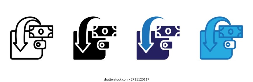 Icono de devolución de dinero Multi Style Ilustración vectorial