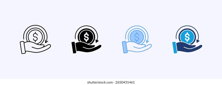 Money Back Icon Set Multiple Style Collection