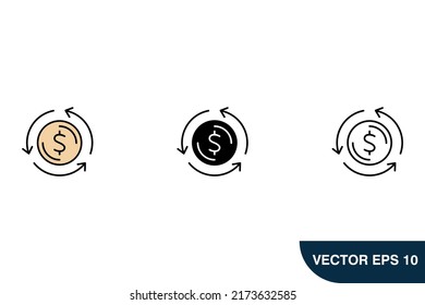 money back icons  symbol vector elements for infographic we