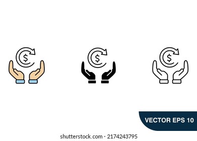 money back icons  symbol vector elements for infographic web