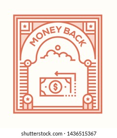 MONEY BACK AND ILLUSTRATION ICON CONCEPT