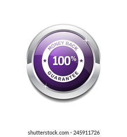 Money Back Purple Vector Icon Button
