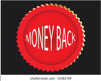 Money back - red label - vector