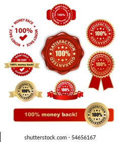 money back satisfaction vector labels