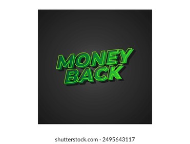 Devolución de dinero. Diseño de efectos de texto en un color llamativo. efecto 3D