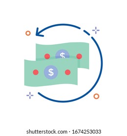 Money Back Vector illustration. Shopping and E-commerce Flat icon. 