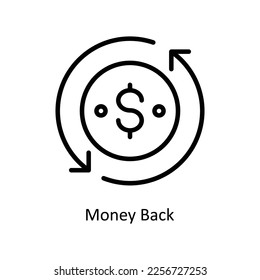 Geld zurück, Vektorgrafik-Symbol für Ihre digitalen oder gedruckten Projekte. Stockillustration