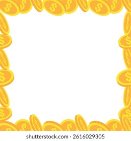 Money Background Gold Coins Border Frame Wealth Finance Currency Cash Vector Investment Financial Symbol Design