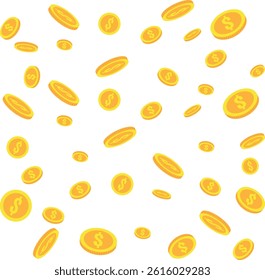 Money Background Golden Coins Floating Wealth Cash Currency Finance Vector Savings Rich Pattern Symbol Scatter Design