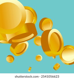 Money Background. Golden Vector Coins Rain. Flying 3d Cash for Casino Business  Banner. Cash Back Illustration. Win in a Lottery Concept Design. Cashback Explosion. Sale Discount Background. 