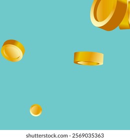 Money Background. Golden Vector Coins Rain. Flying 3d Cash for Casino Business  Banner. Cash Back Illustration. Win in a Lottery Concept Design. Cashback Explosion. Sale Discount Background. 