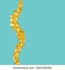 Money Background. Golden Vector Coins Rain. Flying 3d Cash for Casino Business  Banner. Cash Back Illustration. Win in a Lottery Concept Design. Cashback Explosion. Sale Discount Background. 