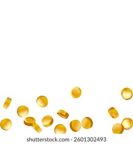 Money Background. Golden Vector Coins Rain. Flying 3d Cash for Casino Business  Banner. Cash Back Illustration. Win in a Lottery Concept Design. Cashback Explosion. Sale Discount Background. 