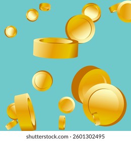 Money Background. Golden Vector Coins Rain. Flying 3d Cash for Casino Business  Banner. Cash Back Illustration. Win in a Lottery Concept Design. Cashback Explosion. Sale Discount Background. 