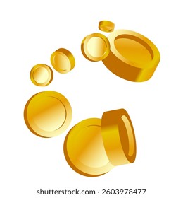Money Background. Golden Vector Coins Rain. Flying 3d Cash for Casino Business  Banner. Cash Back Illustration. Win in a Lottery Concept Design. Cashback Explosion. Sale Discount Background. 