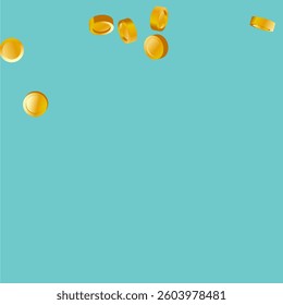 Money Background. Golden Vector Coins Rain. Flying 3d Cash for Casino Business  Banner. Cash Back Illustration. Win in a Lottery Concept Design. Cashback Explosion. Sale Discount Background. 