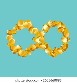 Money Background. Golden Vector Coins Rain. Flying 3d Cash for Casino Business  Banner. Cash Back Illustration. Win in a Lottery Concept Design. Cashback Explosion. Sale Discount Background. 