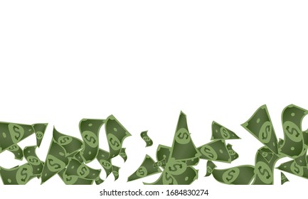 Money background. Hundred dollars of America. Usd cash money falling.