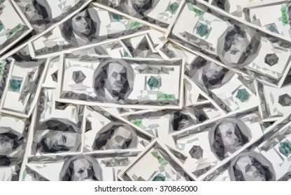 fondo de dinero, vector de bajo polo triangular
