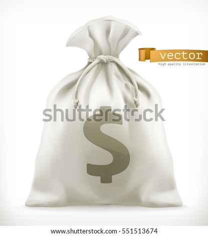 Money Bag, 3d vector icon