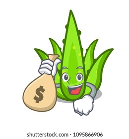 With money bag aloevera character cartoon style