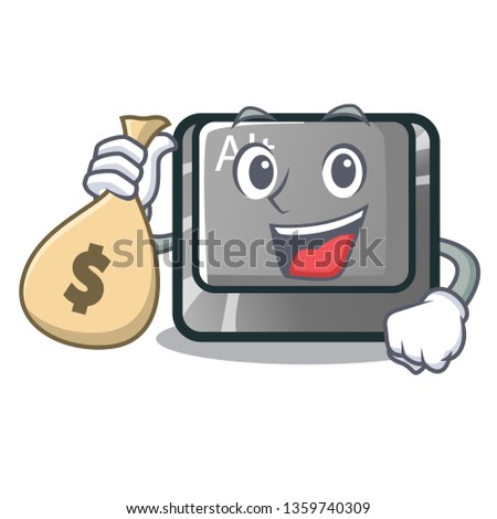 With money bag alt button in the cartoon shape