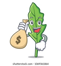 With money bag arugula character cartoon style vector illustration