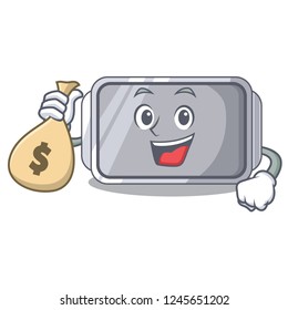 With money bag baking pan quality on isolated mascot