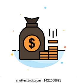 Money, Bag, Bank, Finance, Gold, Savings, Wealth Abstract Flat Color Icon Template