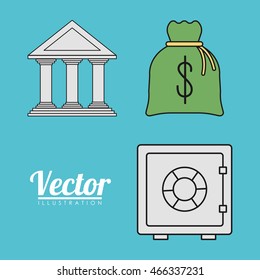 Money bag bank strongbox invoice payment icon. Flat and Colorfull illustration. Vector graphic