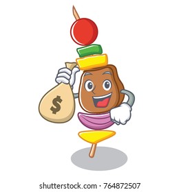 With money bag barbecue character cartoon style