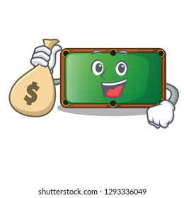 With money bag billiard table in shape of cartoon