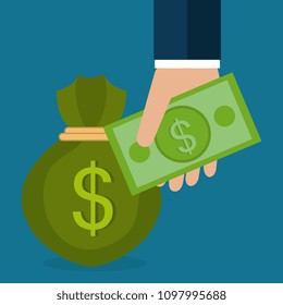 money bag with bills