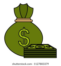 money bag with bills