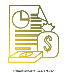 money bag with bills and documents