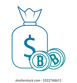 money bag with bitcoins icon
