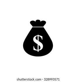 money bag - black vector icon