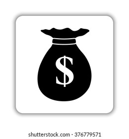 Money bag -  black vector icon