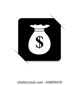 Money bag  - black vector icon