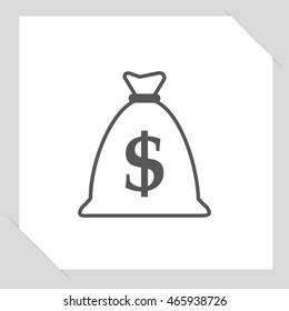Money bag - black vector icon