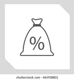 Money bag - black vector icon