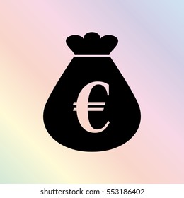 Money bag  - black vector icon