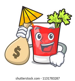 With money bag bloody mary character cartoon