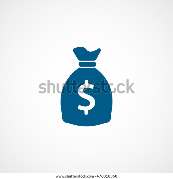 Money Bag Blue Flat Icon On Stock Vector (Royalty Free) 476018368