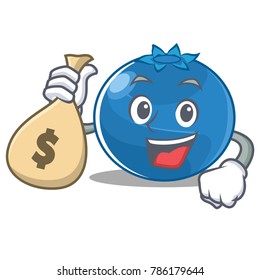 With money bag blueberry character cartoon style