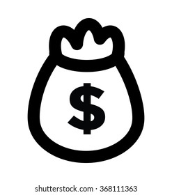 Money Bag Bold Line Vector Icon