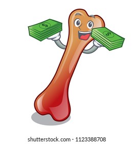 With money bag bone jelly candy mascot cartoon