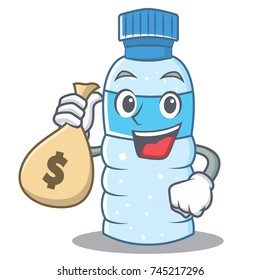 With money bag bottle character cartoon style