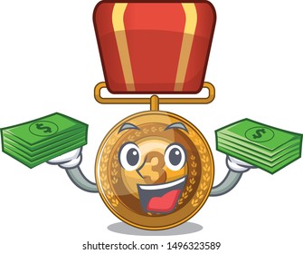 With money bag bronze medal with the cartoon shape