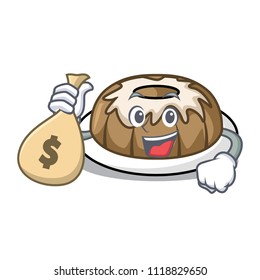 With money bag bundt cake character cartoon
